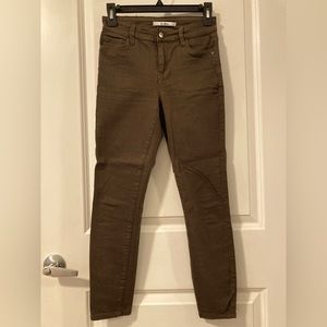 Sam Edelman Mid Rise Ankle Skinny Jean in olive color